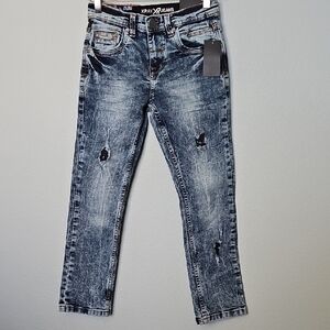 X-Ray NWT Boy's Acid Wash Distressed Skinny Jeans Size 8